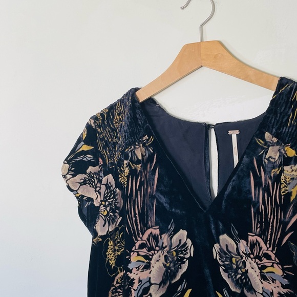 Free People Velvet Mystic Charm Babydoll Mini Long Sleeve Tunic Dress Size S - Picture 4 of 11